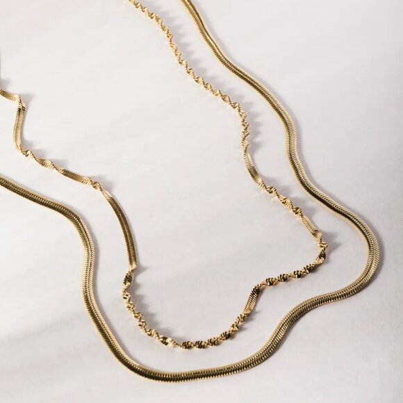 Gold Rosalie Layered Necklace/NWT - Picture 2 of 6